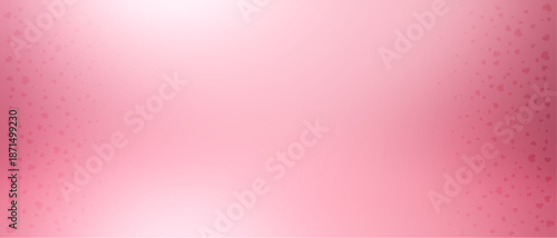 Abstract Valentine's day blur soft gradient pink color in panoramic background with heart shape, bannner, empty place for text