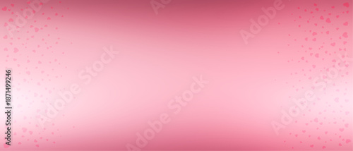 Abstract Valentine's day blur soft gradient pink color in panoramic background with heart shape, bannner, empty place for text