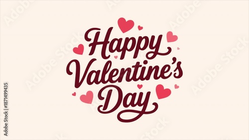 Valentines Day Hearts Typography, art video illustration.