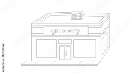grocery store building exterior simple design.