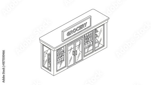 street kiosk newspaper stand vendor box.
