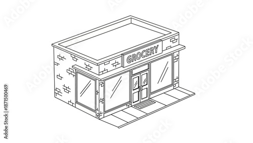 Scooty storefront shop building facade.