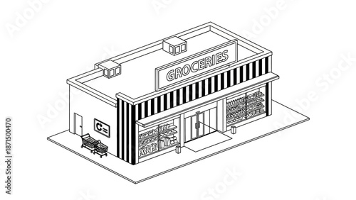 Modern retail storefront building architecture.