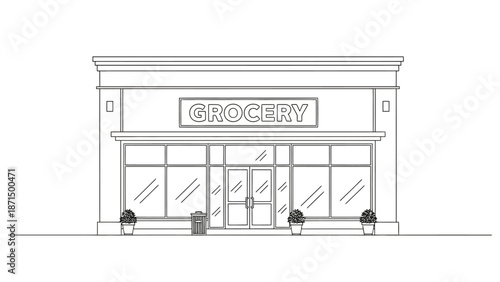 Grocery store front storefront facade shop.