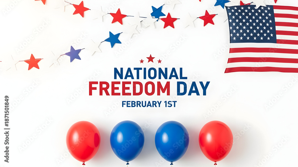 Fototapeta premium Celebrate national freedom day usa on february 1st with patriotic spirit and american values