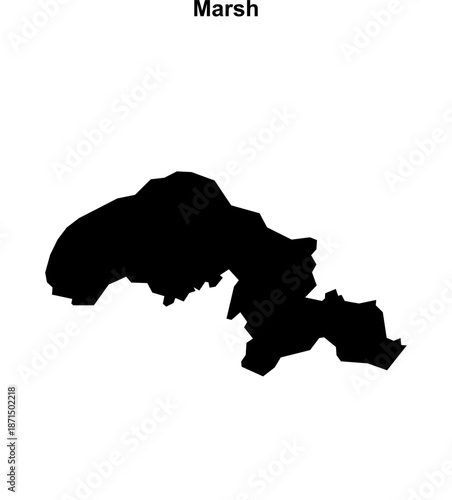 Marsh (England) blank outline map