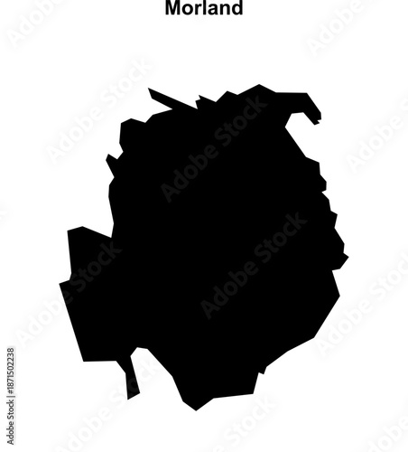 Morland (England) blank outline map