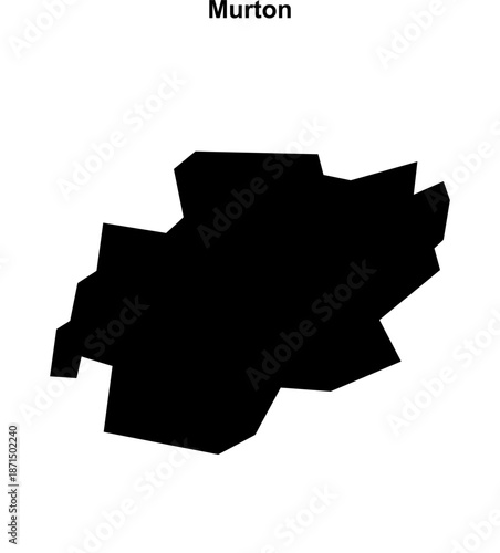 Murton (England) blank outline map