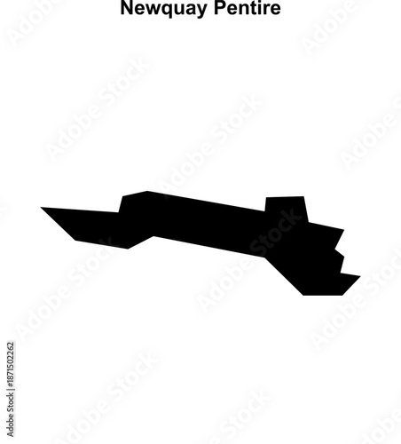 Newquay Pentire (England) blank outline map