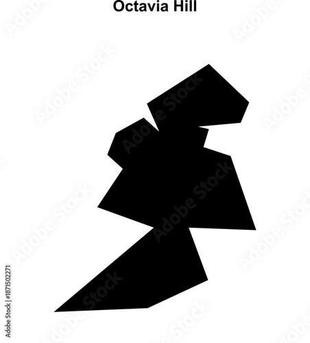 Octavia Hill (England) blank outline map