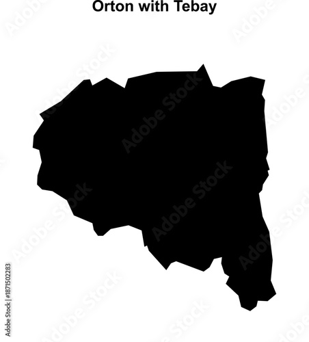 Orton with Tebay (England) blank outline map