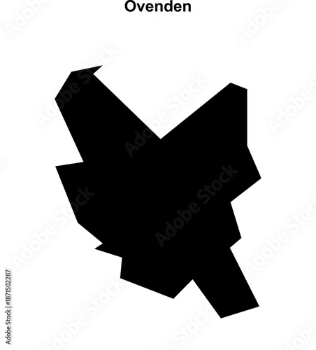 Ovenden (England) blank outline map