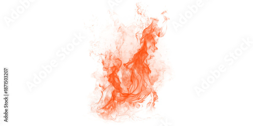 Intense vibrant orange red fiery flames burning dynamically on black background powerful glowing heat abstract digital