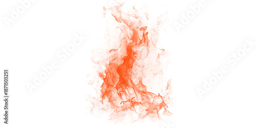 Dynamic vibrant fiery orange smoke abstract digital art on deep black background Evoking heat power energy burning