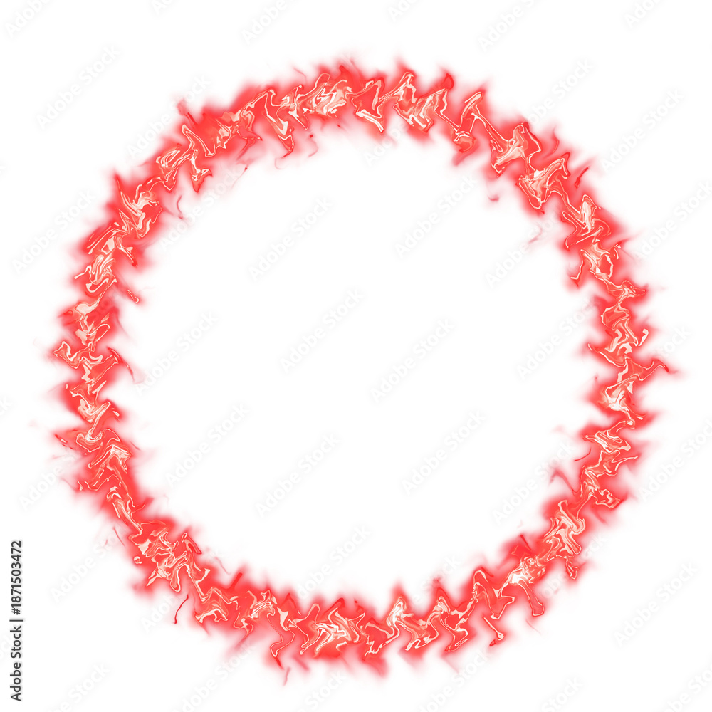 Obraz premium Blue circle fiery energy effect isolated on white background