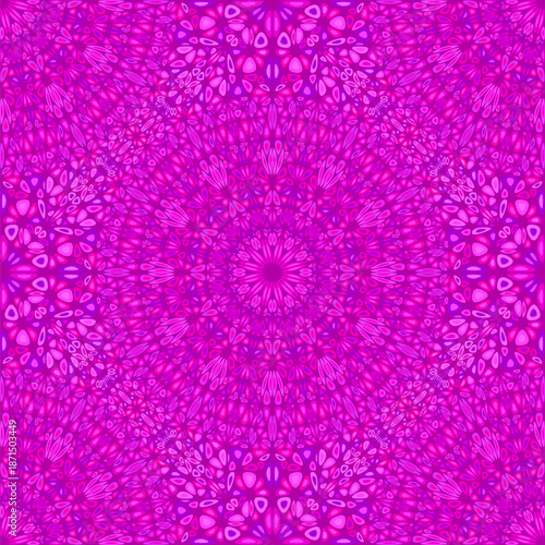 Seamless geometric kaleidoscope mandala pattern background - magenta bohemian vector art