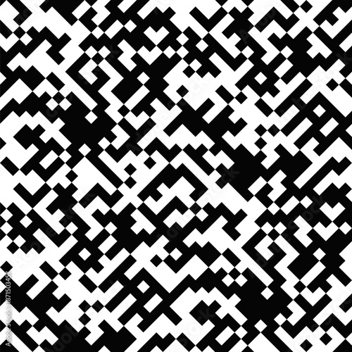 Seamless random abstract pixel mosaic pattern background - repetitive vector design