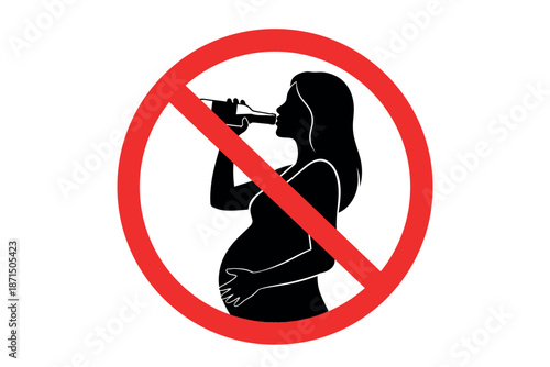 No drinking alcohol during pregnancy warning symbol or icon