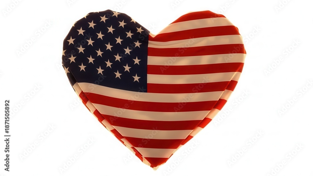 Obraz premium Heart Pillow with American Flag Design for Independence Day 