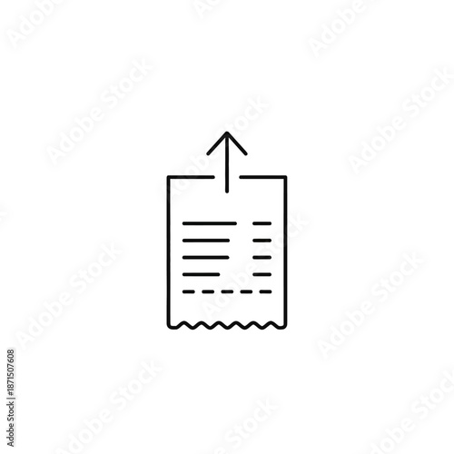 Digital Document Upload Icon for Cloud Storage and Data Sharing