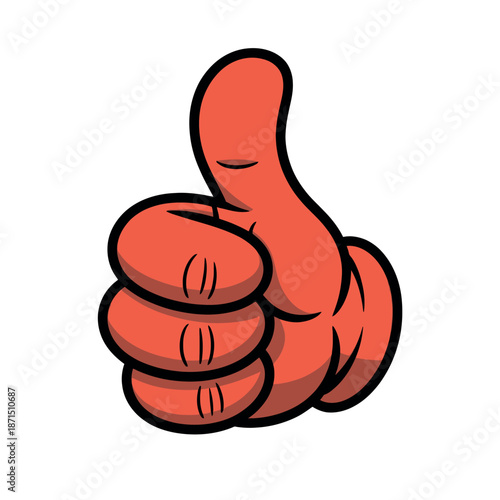 Cartoonish coral hand gesture signifies agreement or excellent positive feedback for a.