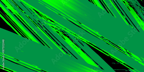 Green and black brush Car sticker wrap pattern banner abstract sporty lines black green color combination grunge brush.