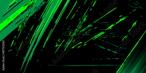 Green and black brush Car sticker wrap pattern banner abstract sporty lines black green color combination grunge brush.