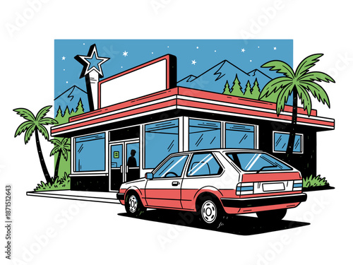 Build for speed. Car design for t shirt print, poster, sticker, background and other uses. Legend race. Road speed graphic print.