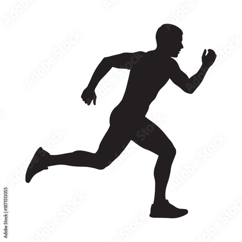 Running man silhouette icon in flat minimal style vector illustration