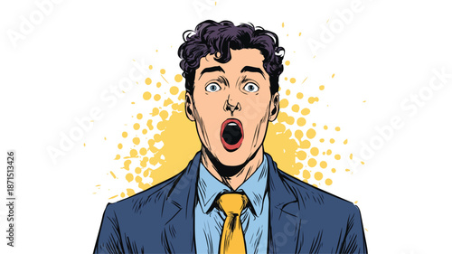 Shocked Businessman Vector Illustration Isolated on White Background