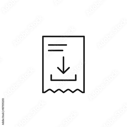 Digital Download Receipt Icon for E-commerce Transactions and Payment Confirmation