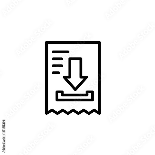 Digital Download Receipt Icon for Online Purchase and Data Transfer