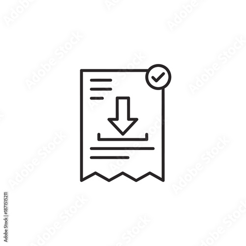 Digital Download Receipt Icon for Online Purchase Confirmation
