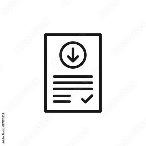 Digital Download Receipt with Checkmark and Download Icon for E-commerce Success