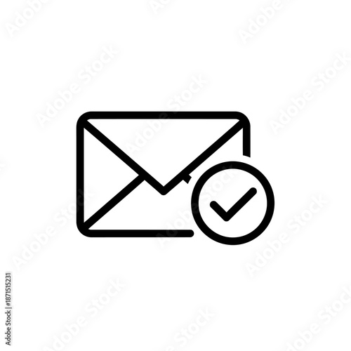 Digital Email Notification Icon for Communication and Messaging Apps