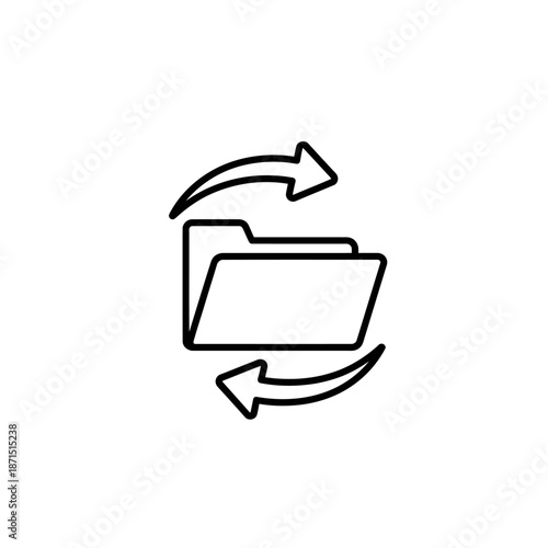 Digital File Management and Synchronization Concept with Folder Icon