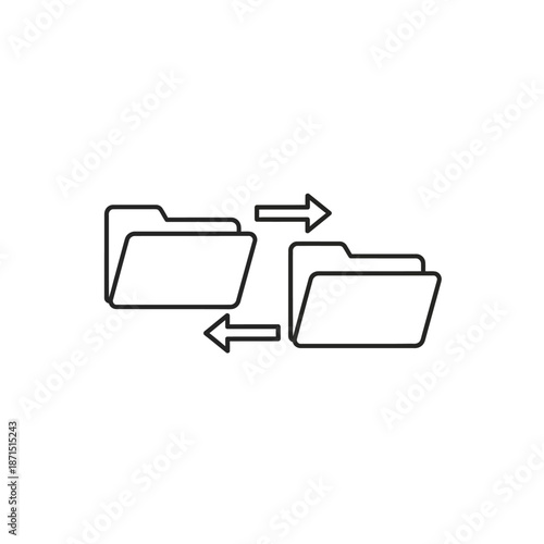 Digital File Exchange Concept Illustration Showing Data Transfer Between Folders