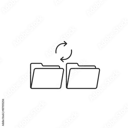 Digital File Synchronization Icon for Data Transfer and Backup