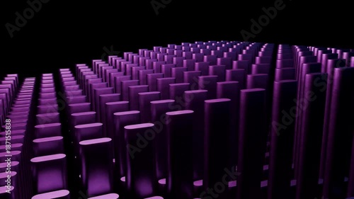 Hypnotic 4K Abstract Cylinders Field Loop: Dynamic Gradient Animation for Modern Backgrounds, Futuristic Designs & Digital Displays