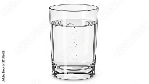 drawing of a glass with water