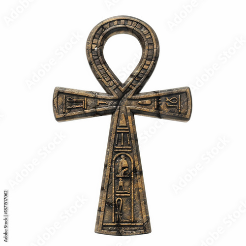 wooden cross on white background