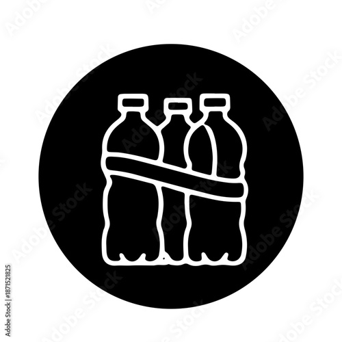 Plastic materials and recycling icon vector design 
