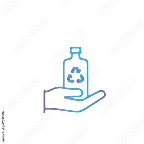 Plastic materials and recycling icon vector design 