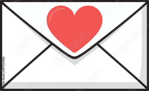 Heart-shaped emblem on an envelope with a partially visible letter
