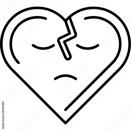 Broken heart Outline Icon