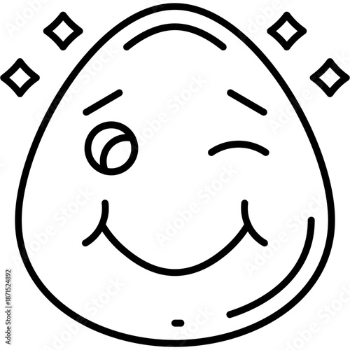 Playful wink Outline Icon