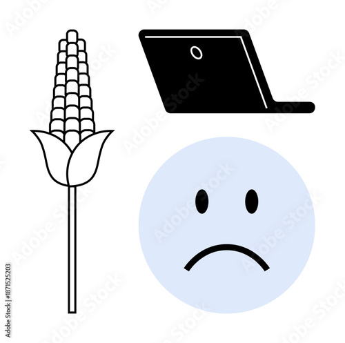 Technology and agriculture concept. Technology merging with agriculture for emotional impact and innovation. Exploring technology and agricultures influence on emotions. For farming, technology