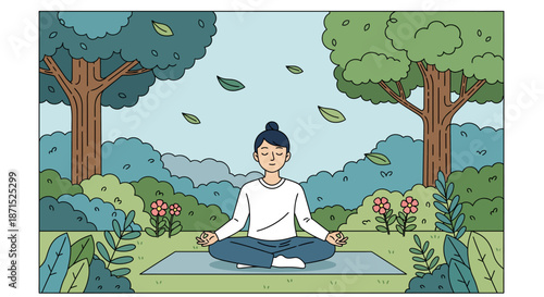 Serene Meditation in a Peaceful Natural Setting.