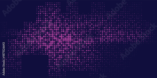 Dark BLUE vector banner with circles, spheres. Abstract spots. Background of Art bubbles in halftone style with colored gradient.