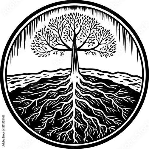 Hill Cross Section Neural Roots Silhouettes Vector